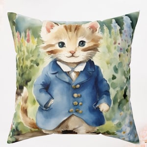 Tom Kitten Pillow: Beatrix Potter Literary Decor