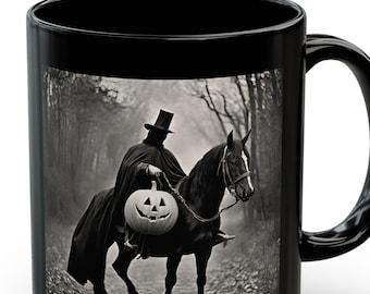 Headless Horseman Mug: Spooky Halloween Coffee Cup, Gothic Horror Gift