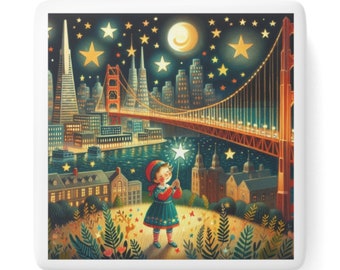 Calamita in porcellana di San Francisco: souvenir del Golden Gate Bridge