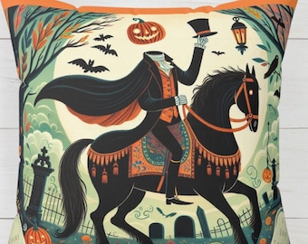 Headless Horseman Pillow: Sleepy Hollow Halloween Decor