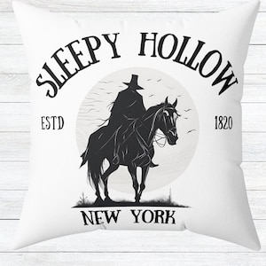Sleepy Hollow, Headless Horseman, Halloween, Square Pillow, Book Nook, Library, Story time, Classroom, Literary Pillow, Autumn, Fall, Gift