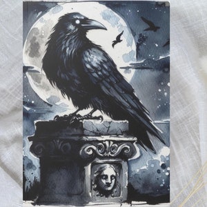 The Raven, Nevermore, Edgar Allan Poe, Poetry, Literary Notebook, Stationery,  Diary, Student, Writer, Softcover Journal