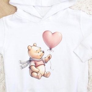 Winnie Puuh Valentinstag Kleinkind Fleece Hoodie, AA Milne Shirt, Kinder Sweatshirt, süßes Geschenk für Kleinkinder, gemütliche Kinder Pullover Jacke