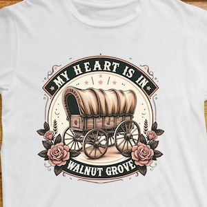 Laura Ingalls Wilder Unisex Tee, Pioneer Wagon T-Shirt, Short Sleeve Shirt, Walnut Grove Top, Historical Clothing, Old School Style Shirt