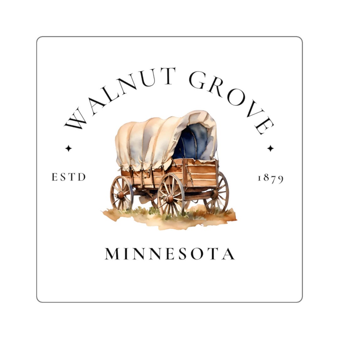 Walnut Grove Covered Wagon Sticker: Laura Ingalls Wilder Stationery - Etsy