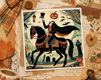Adesivo do Cavaleiro Sem Cabeça de Sleepy Hollow: Decoração de Halloween