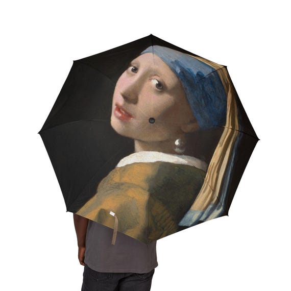 真珠の耳飾りの少女の傘：フェルメールの作品、優雅な雨よけ - Etsy 日本