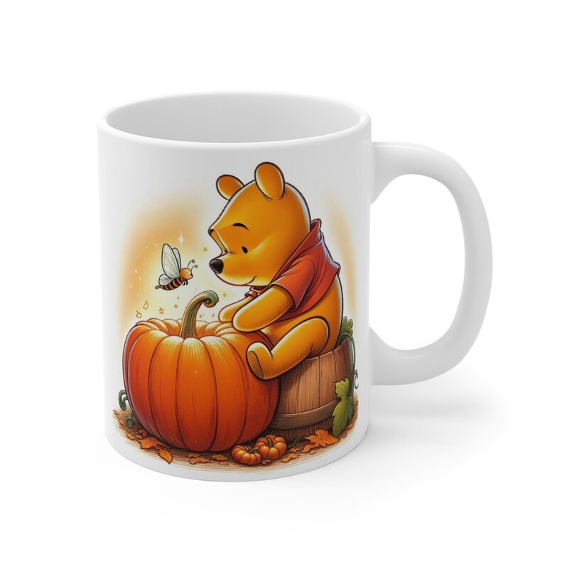 Winnie the Pooh Pumpkin Mug, Fall Decor, Cozy Home, Gift for Pumpkin Lovers, Halloween Coffee Cup, Cute Autumn Mug