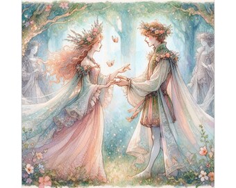 Midsummer Night's Dream Canvas Art: Shakespeare Fairy Tale Print
