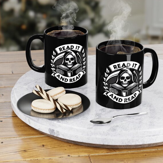 Grim Reaper Coffee Mug: Dark Academia, Halloween Decor, Literary Gift - Etsy