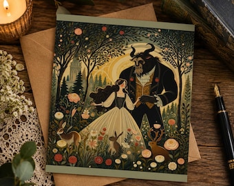 Beauty and the Beast Greeting Cards: Fairy Tale Stationery Set