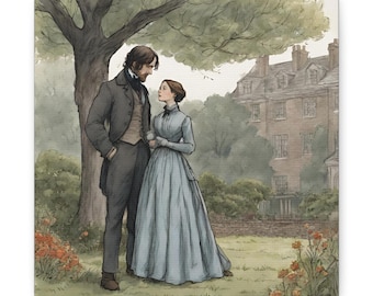 Jane Eyre-canvas: Victoriaans-gotisch interieur