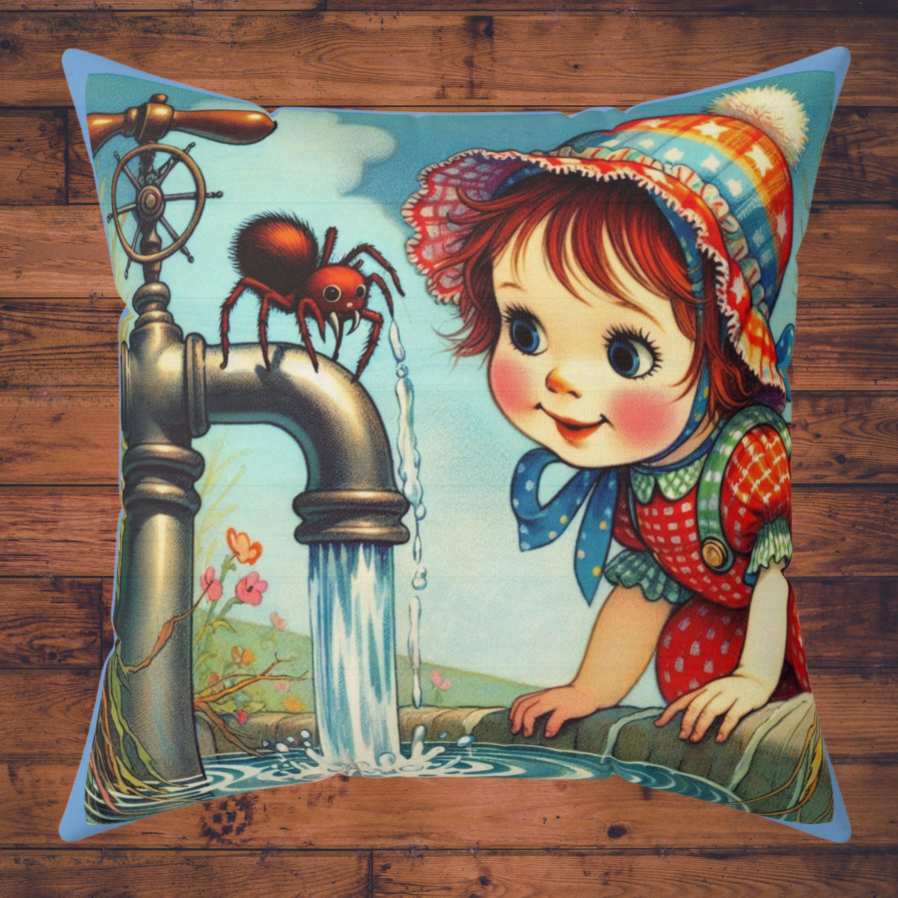 ヴィンテージの「Itsy Bitsy Spider」枕：童謡風デコレーション - Etsy