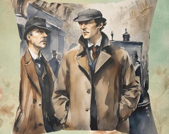 Sherlock Holmes Pillow: Literary Book Nook Decor