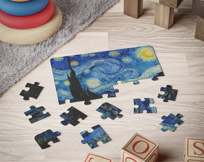 Starry Night Puzzle: Van Gogh Art, Kids 30-Piece Puzzle