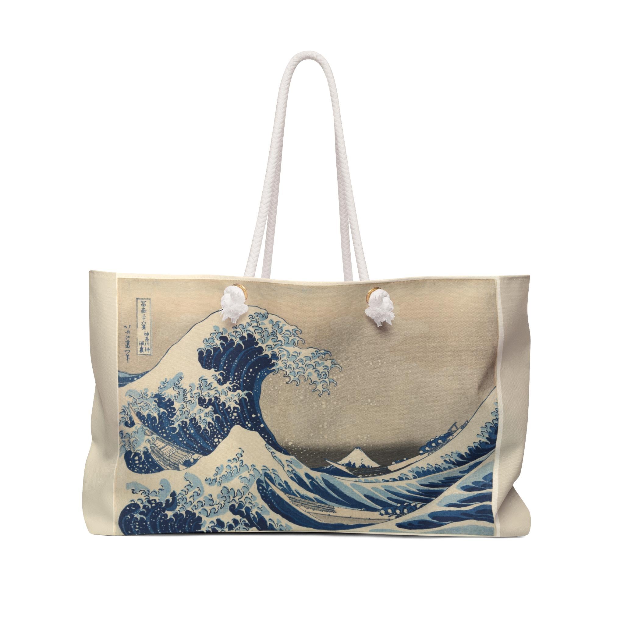 Kanagawa Wave Print Weekender Bag: Eco-friendly Travel Tote - Etsy