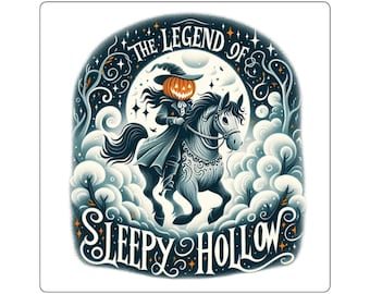 Calcomanía de Sleepy Hollow: Jinete sin cabeza, calcomanía espeluznante para Halloween
