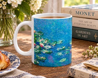 Monet Water Lilies Mug, Claude Monet Art Mug, Impressionist Coffee Cup, Museum Lover Gift, Art History Gift, Fine Art 11 oz Mug