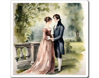 Orgoglio e pregiudizio, Darcy, Elizabeth, Jane Austen, Pemberley, magnete ad acquerello