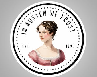 Jane Austen, Austenite, Pride and Prejudice, Regency, Round Stickers, Indoor, Outdoor