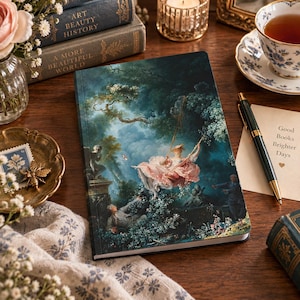 Fragonard The Swing Notebook, Rococo Art Journal, French Art Gift, Museum Lover Notebook, Art History Gift, Romantic Hardcover Journal