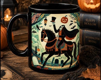 Sleepy Hollow Mug: Vintage Headless Horseman Halloween Decor