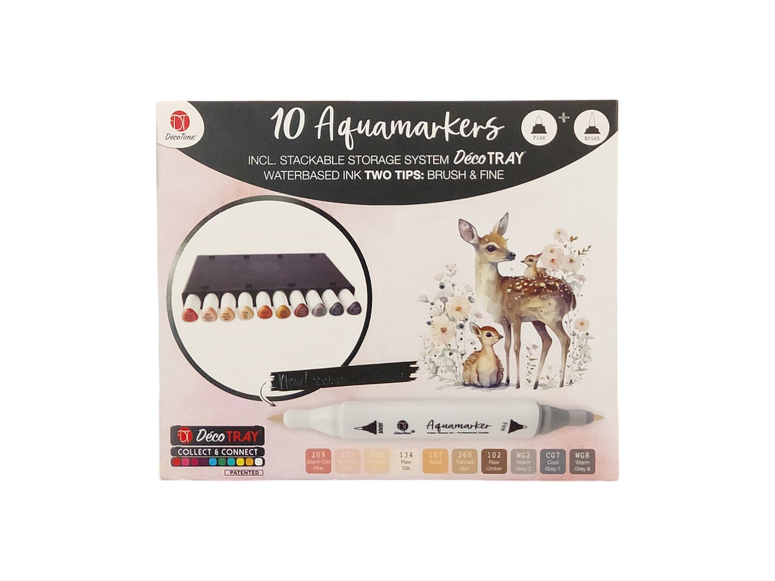 10 Aquamarkers With a Fine a Brush Tip by Stackable