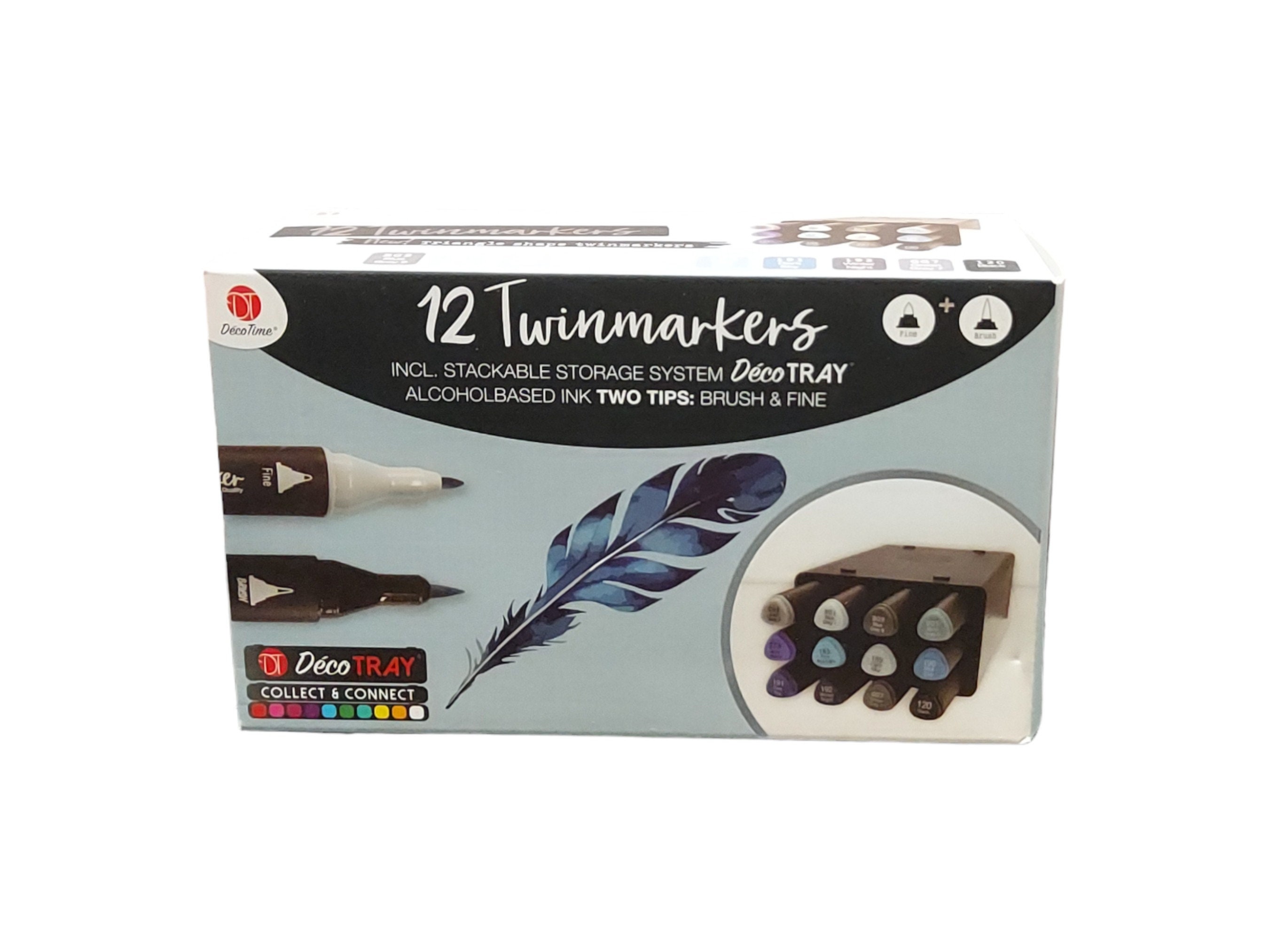 12 Twinmarkers With a Fine a Brush Tip by Stackable