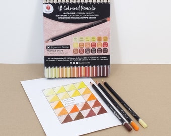 18 crayons de couleur haut de gamme de Decotime. Pointe souple pour un transfert de couleur optimal. Forme triangulaire ergonomique.