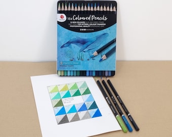 18 lápices de colores premium de Decotime. Punto suave para una transferencia óptima del color. Diseño ergonómico en forma de triángulo.