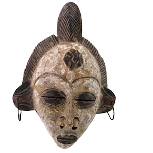 Ancient terracotta Punu mask H 20 cm Gabon African art Tribal art Ethnic Handmade African sculpture