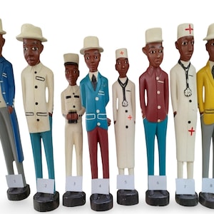 Grandes estatuas de colonos Baoulé de Costa de Marfil Altura media 55 cm Arte tribal africano Escultura africana hecha a mano