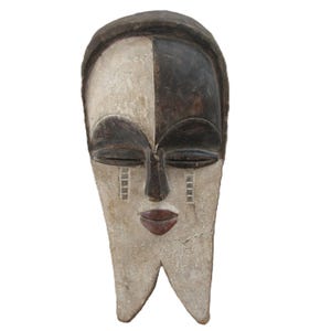 Fang Mask Cameroon H 46 cm African tribal mask Ethnic vintage wooden handmade wall decoration African sculpture
