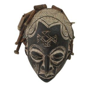 Chokwe Tshokwe mask H 33 cm DRC Congo African art Tribal art Ethnic Vintage African mask handmade African sculpture