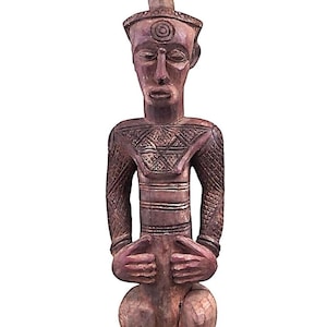 Beautiful antique Ndengese statue, DRC Congo H 47 cm African tribal art Vintage African sculpture in hand carved wood