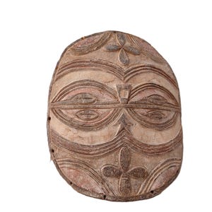 Antique Teke wood mask H 33 cm DRC Zaire African art Vintage ethnic tribal mask handcrafted Wall decoration African sculpture