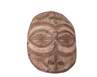 Antique Teke wood mask H 33 cm DRC Zaire African art Vintage ethnic tribal mask handcrafted Wall decoration African sculpture