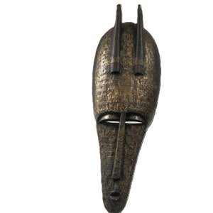 Large Bambara mask H 80 cm Mali African art Vintage tribal mask in wood handcrafted Wall decoration African sculpture