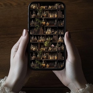 Witchy Iphone Wallpaper Background - Witch Phone Lock Screen Dark Academia Smartphone Home - Sadie