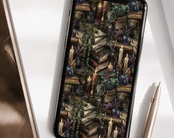 Witchy Iphone Wallpaper Background - Witch Phone Lock Screen Dark Academia Smartphone Home - Bete
