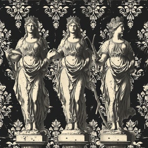 Greek Wallpaper - Ancient Greece Mythology Sculptures, Greek Gods and Goddesses - Diana, Artemis: The Goddess- Quick Ship!