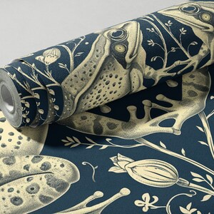 Transform your space with our Frog Wallpaper, seamlessly blending vintage Victorian charm with captivating frog patterns. Immerse yourself in Victorian garden ambiance that our dark frog wallpaper effortlessly creates.