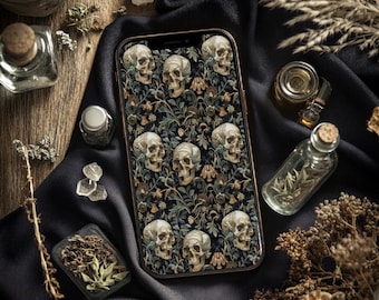 Schädel Iphone Wallpaper Hintergrund - Mensch Goth Phone Lock Screen Tag der Toten Gothic Smartphone Home - Ford