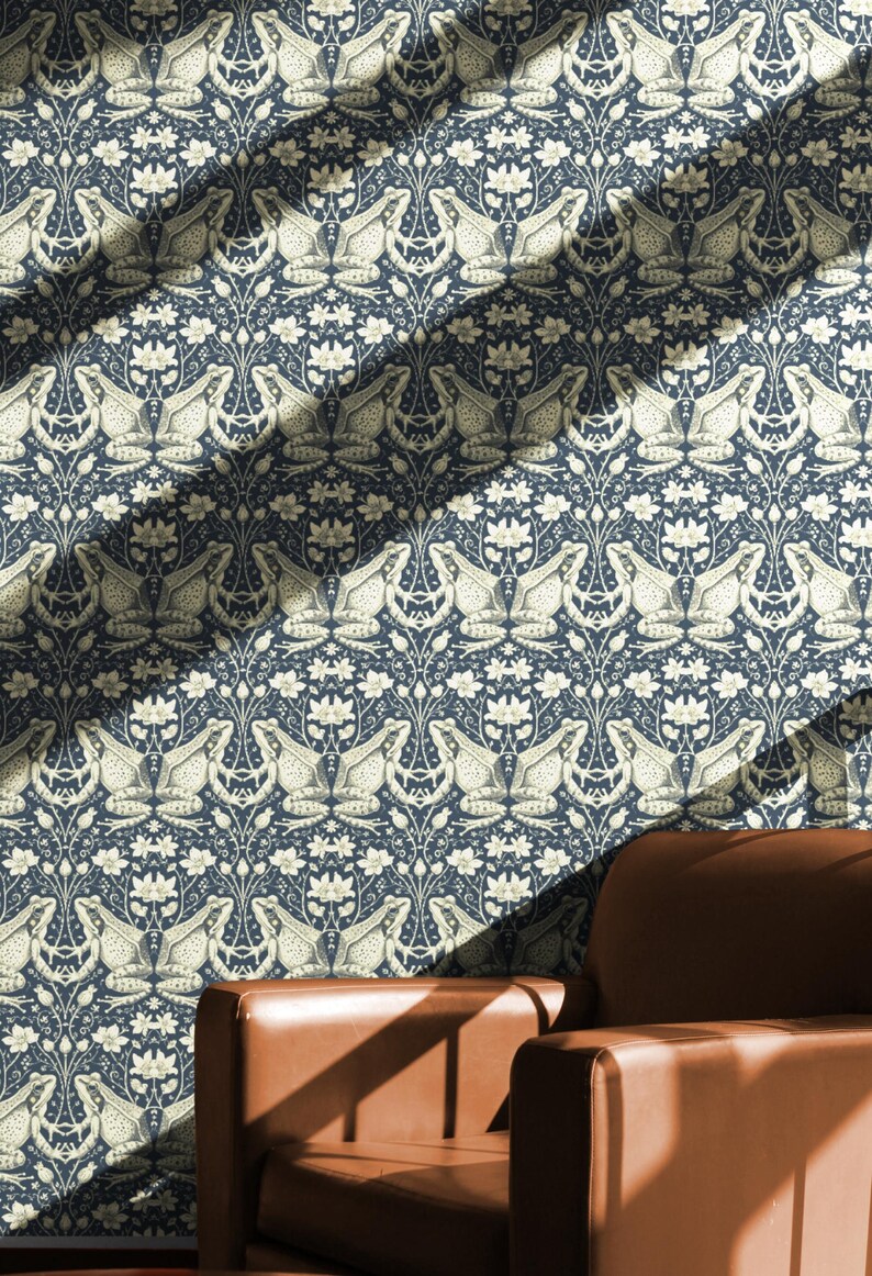 Transform your space with our Frog Wallpaper, seamlessly blending vintage Victorian charm with captivating frog patterns. Immerse yourself in Victorian garden ambiance that our dark frog wallpaper effortlessly creates.