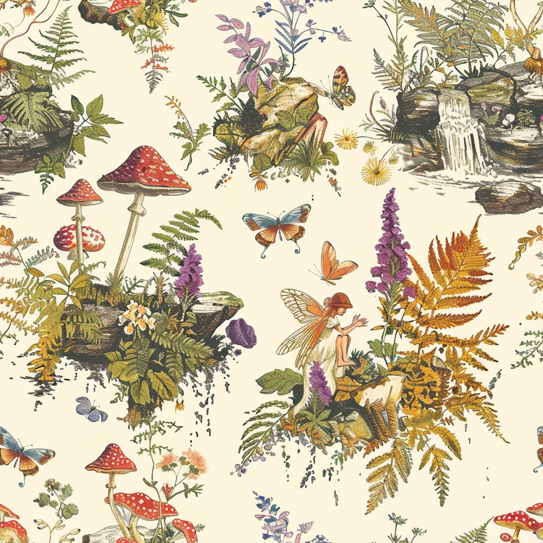 Girly Fairy Circle Wallpaper, Enchanted Woodland Faerie Garden, Forest Nymph Sprite Pixie Magical Creature: The Magi