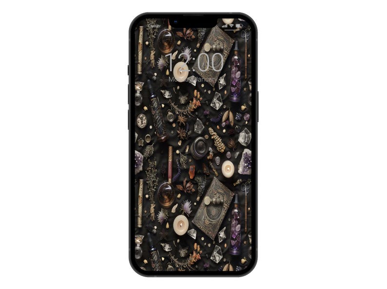Witchy iPhone Wallpaper Background Witch Phone Lock Screen Dark