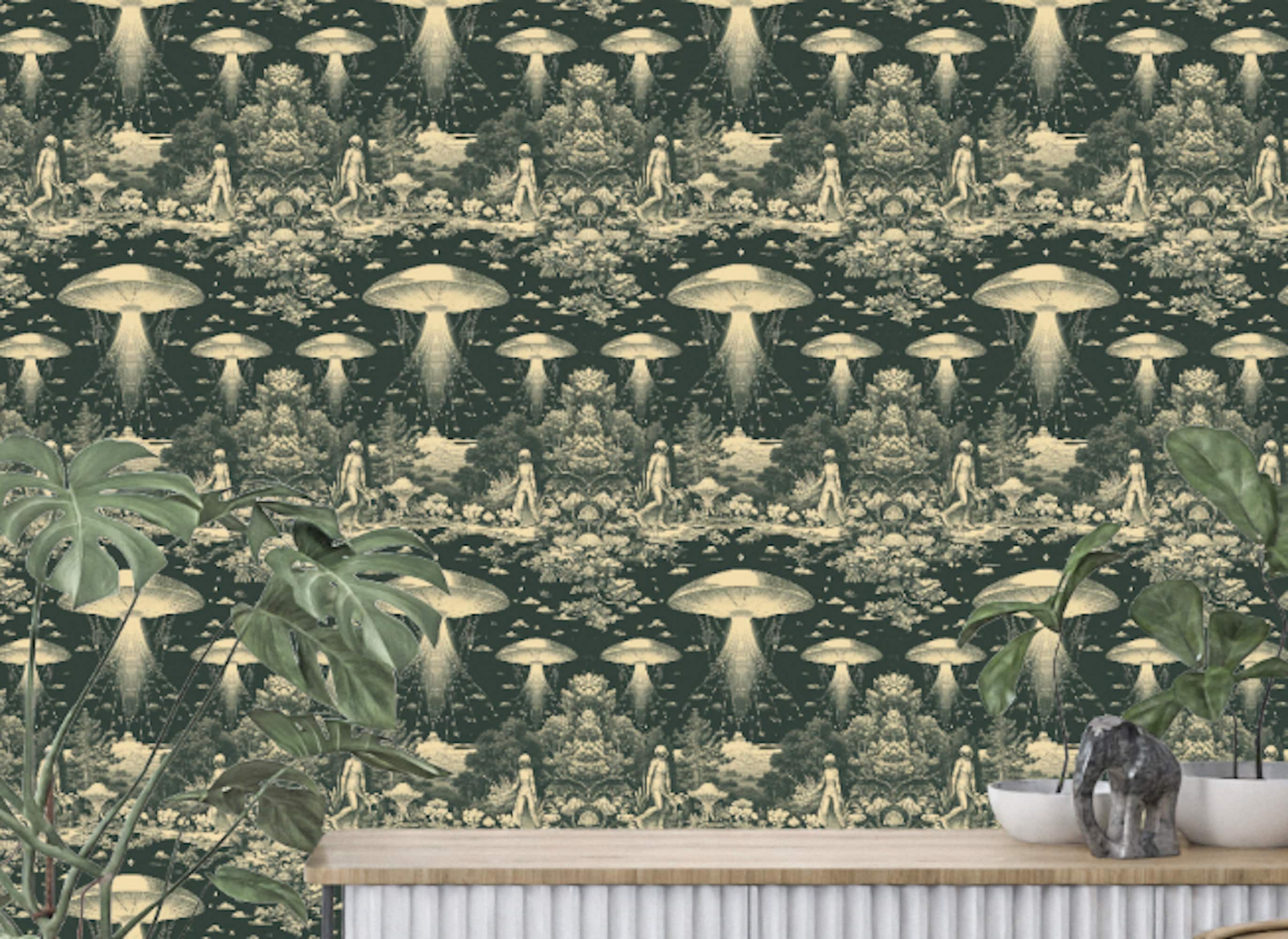 Alien UFO Wallpaper, Night Sky Space Traveller Encounter, Flying Saucer ...