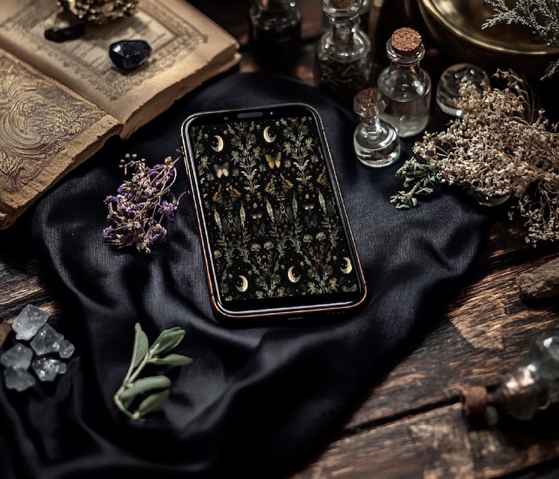 Witchy iPhone Wallpaper Background Witch Phone Lock Screen Dark