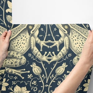 Transform your space with our Frog Wallpaper, seamlessly blending vintage Victorian charm with captivating frog patterns. Immerse yourself in Victorian garden ambiance that our dark frog wallpaper effortlessly creates.
