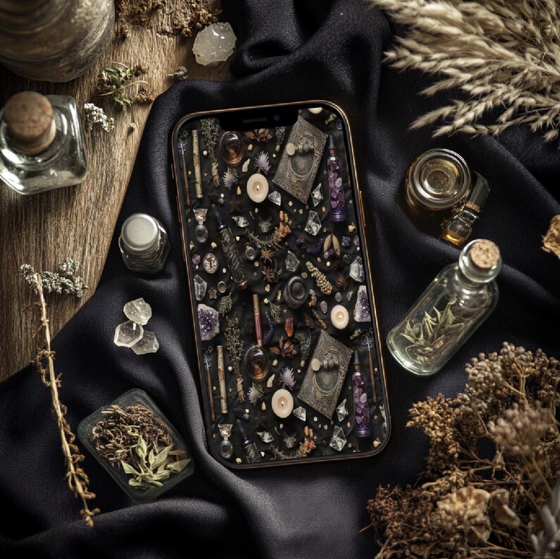 Witchy iPhone Wallpaper Background Witch Phone Lock Screen Dark
